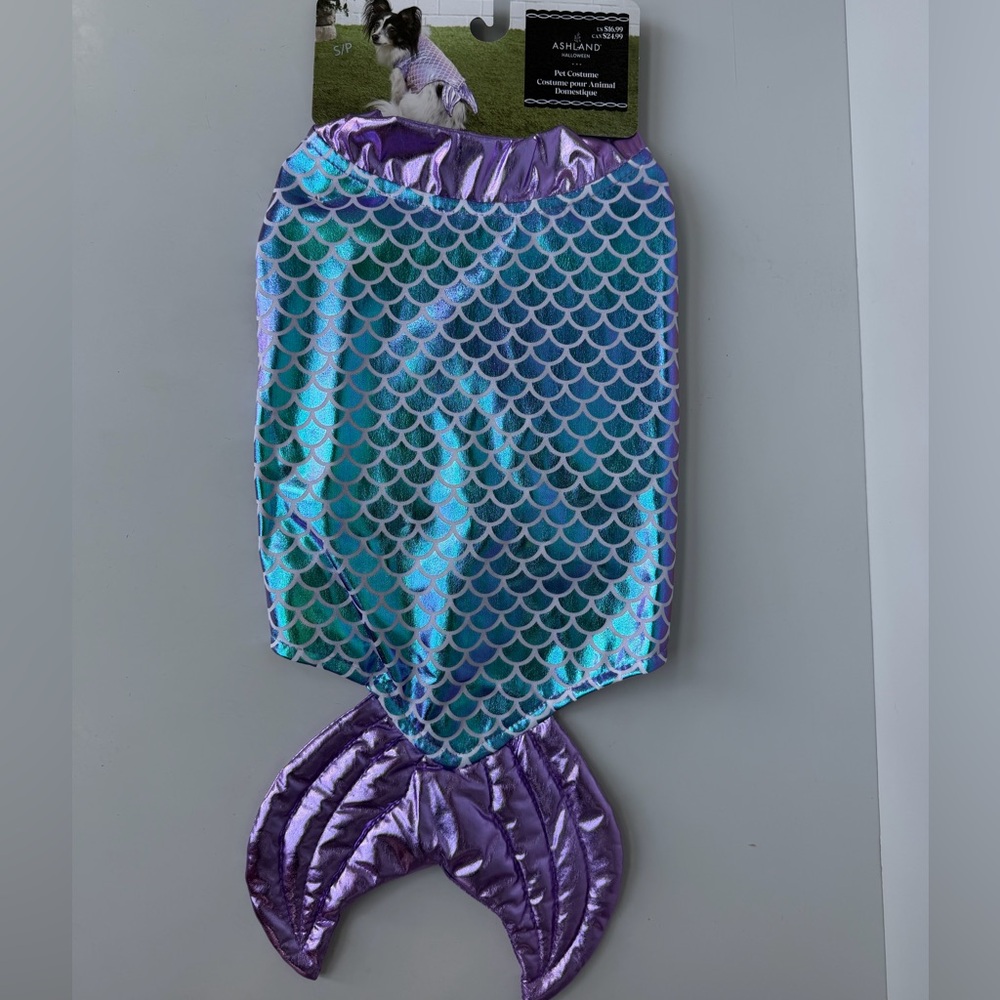 Ashland Shimmering Purple and Blue Mermaid Dog Costume- size S